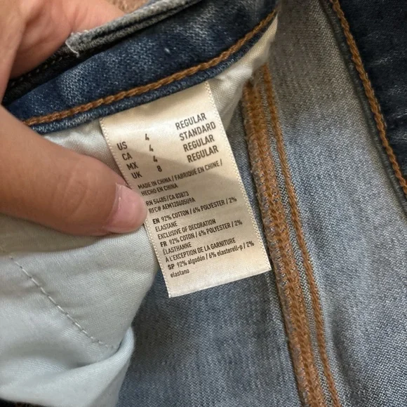 American Eagle Outfitters Ripped Blue Skinny Jeans - Picture 2 of 2